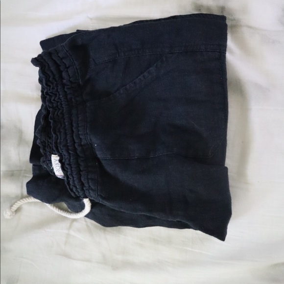 Roxy Oceanside Flare Black Linen Pants - Picture 5 of 5